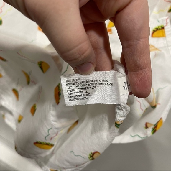 Mossimo Short Sleeve Taco Print Button Down Shirt Men’s Small - Picture 9 of 9